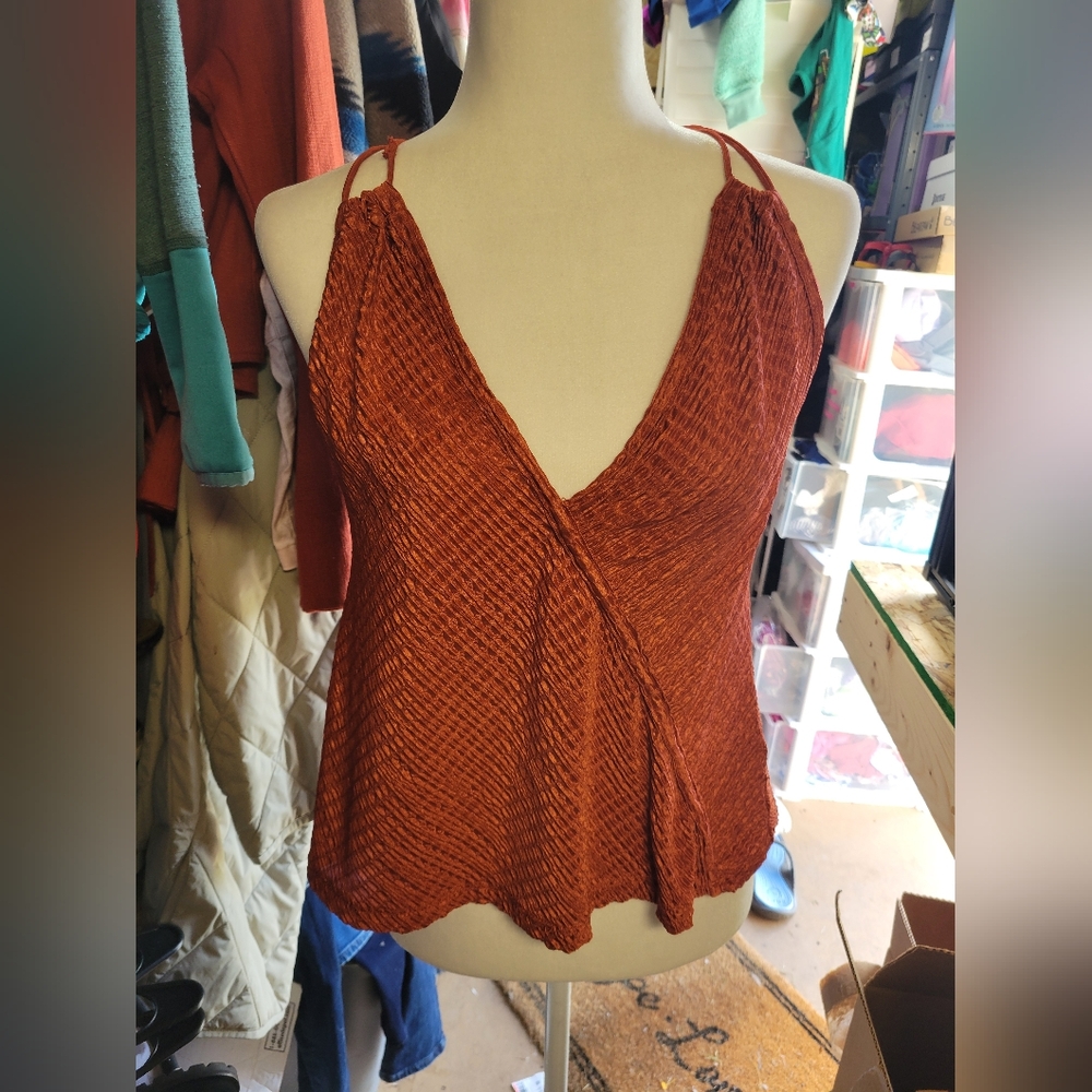 Free People Rust Orange Knit Cami